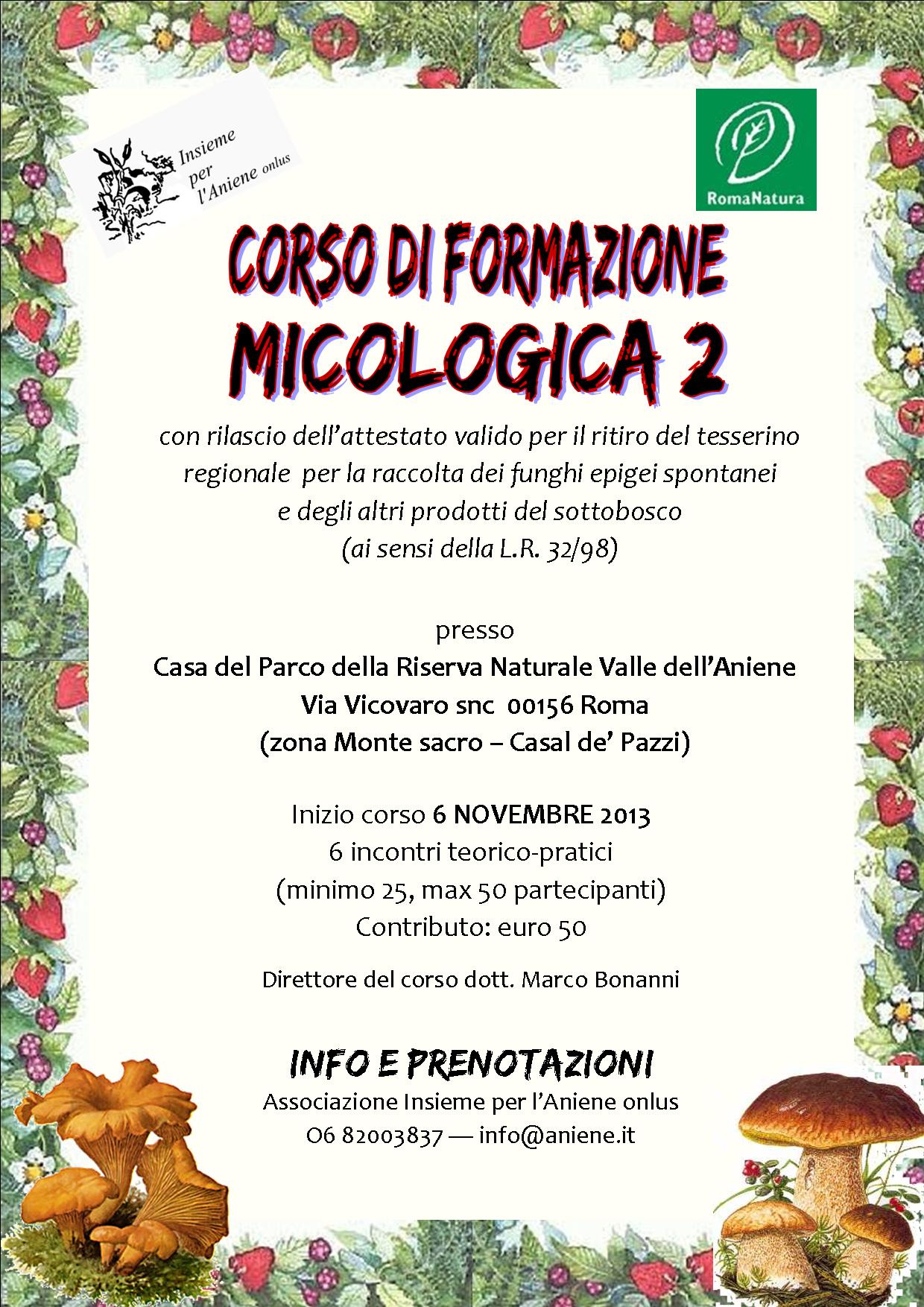 6 NOVEMBRE-15 NOVEMBRE-CORSO FORMAZIONE MICOLOGICA 2